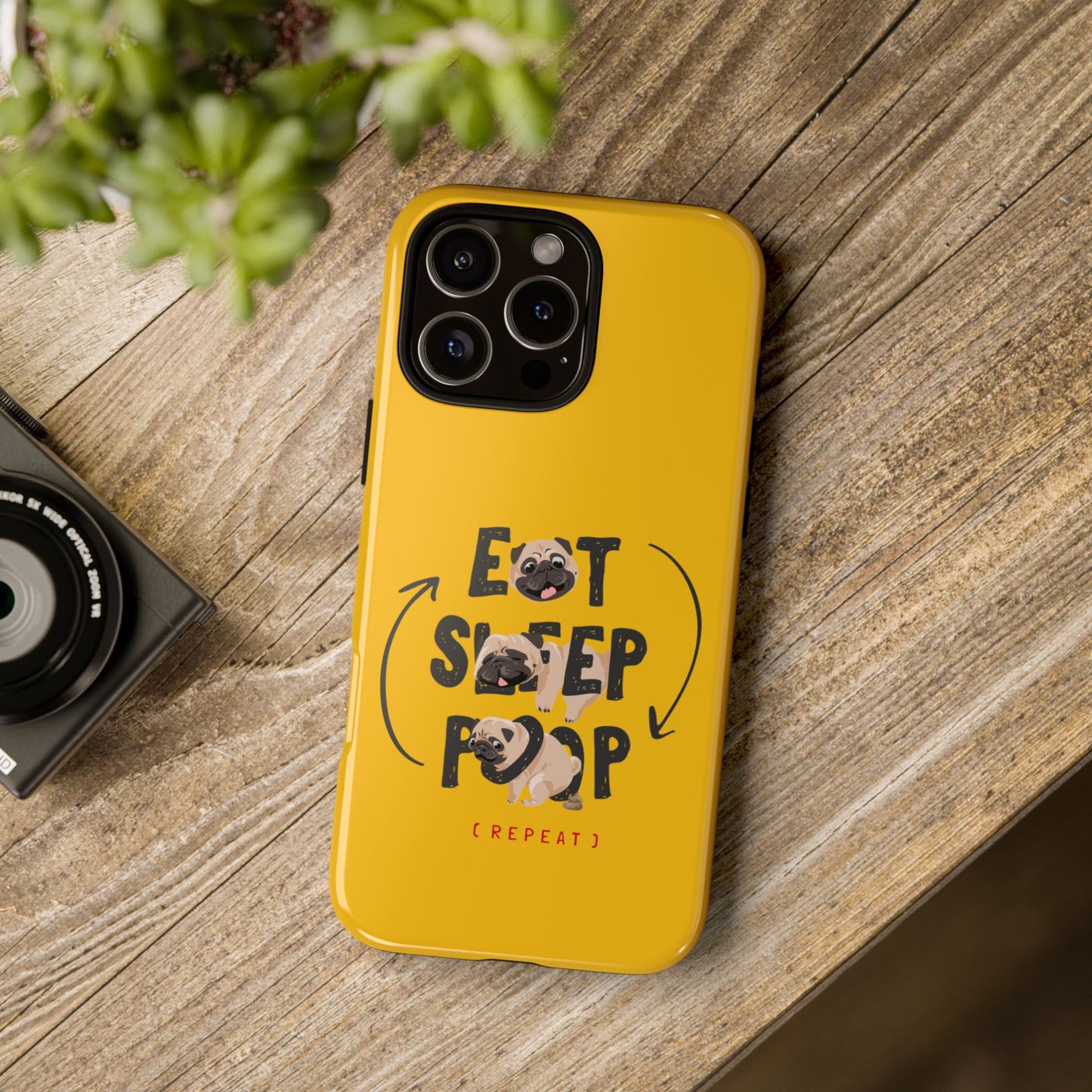 Pugtastic Routine Eat Sleep Poop Cellphone Case