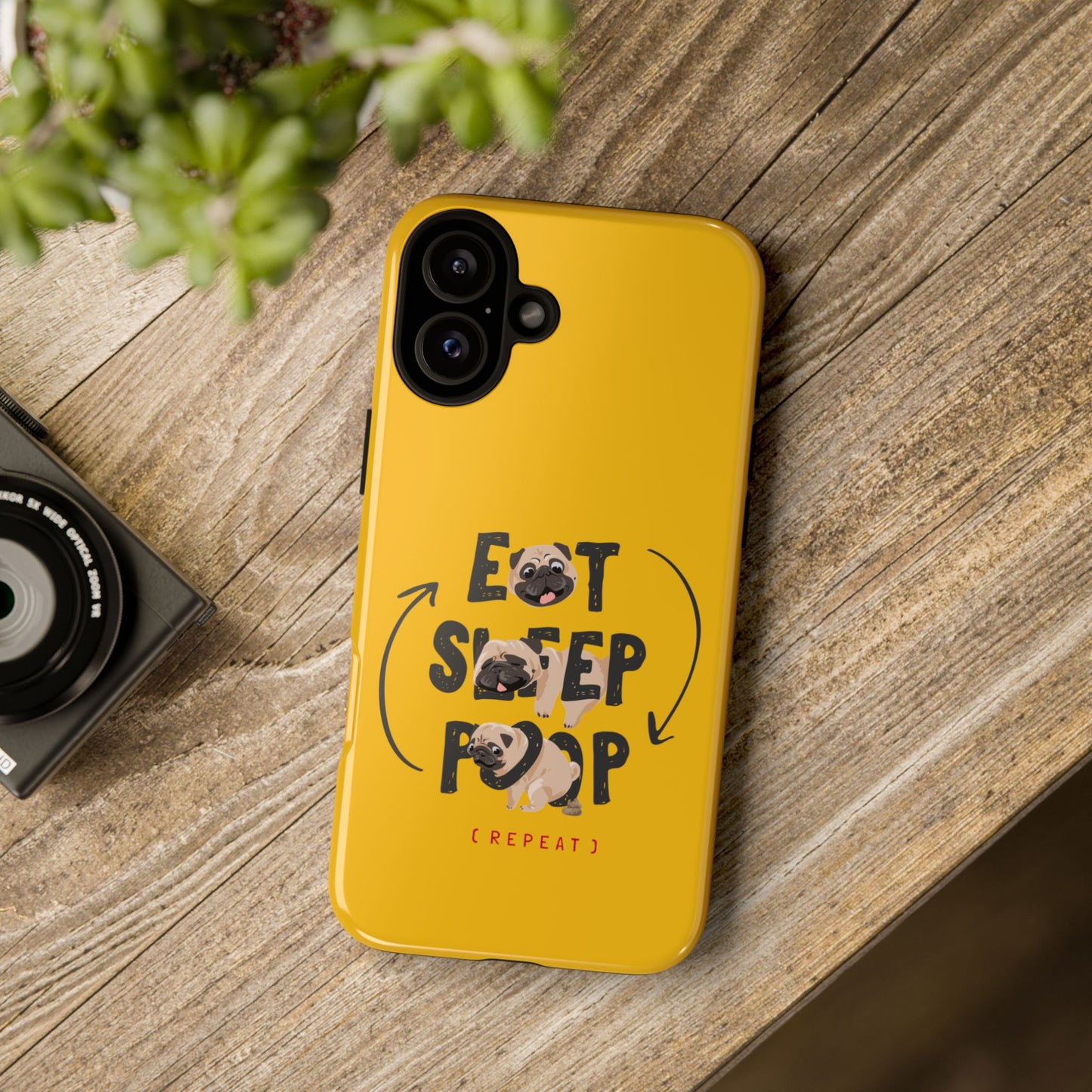 Pugtastic Routine Eat Sleep Poop Cellphone Case