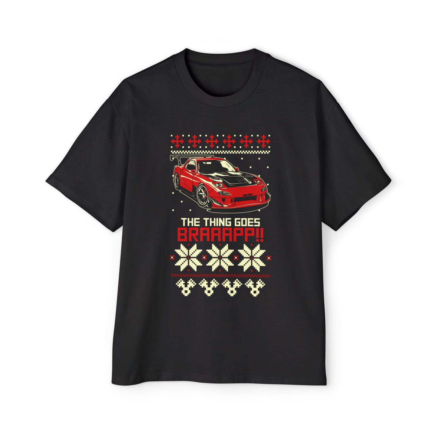 The Thing Goes BRAAAPP!! Christmas GraphicMen's Heavy Oversized Tee
