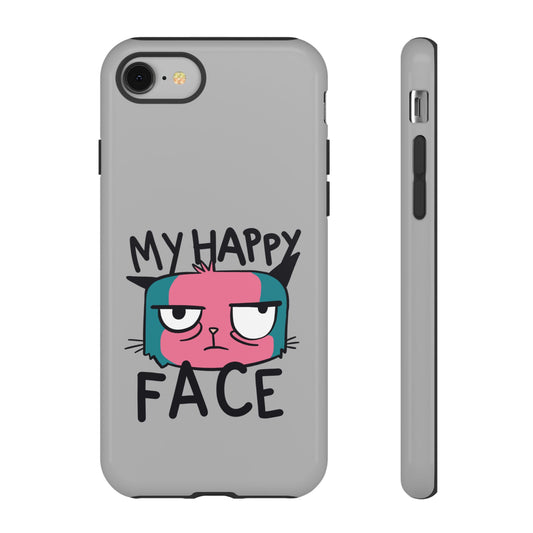 Funny Cat Phone Case - 'My Happy Face' Tough Design