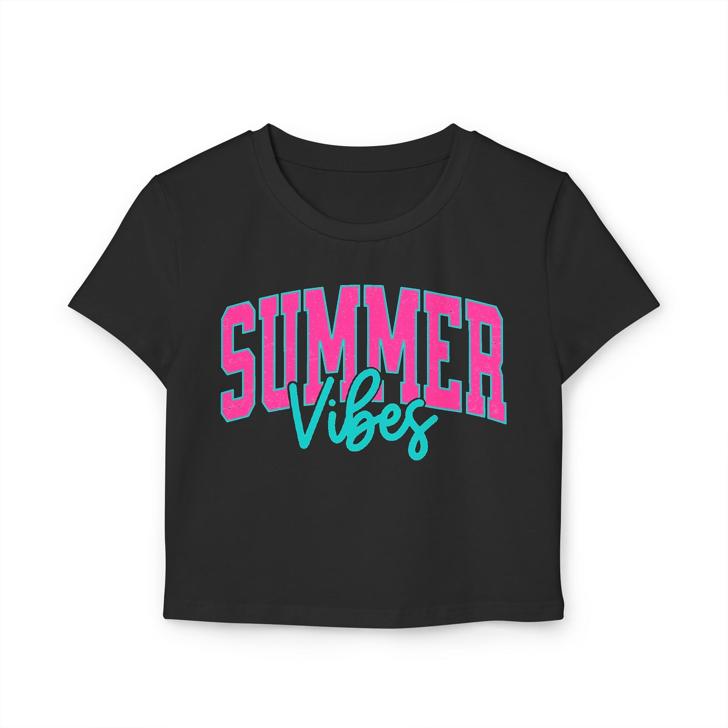Retro Summer Vibes Women's Baby Tee, Casual Crop Top, Summer Fashion, Beach Wear, Gift for Her