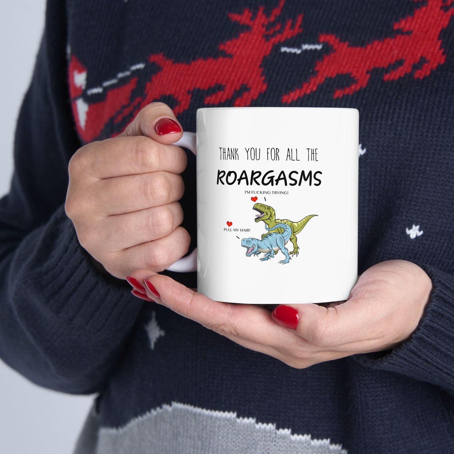 Roaring with Love Funny Valentines Day 11oz Ceramic Mug