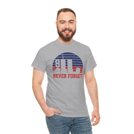 "Never Forget" Memorial Shirt, Patriotic Tee, Remembrance Apparel, 9/11 Tribute Shirt
