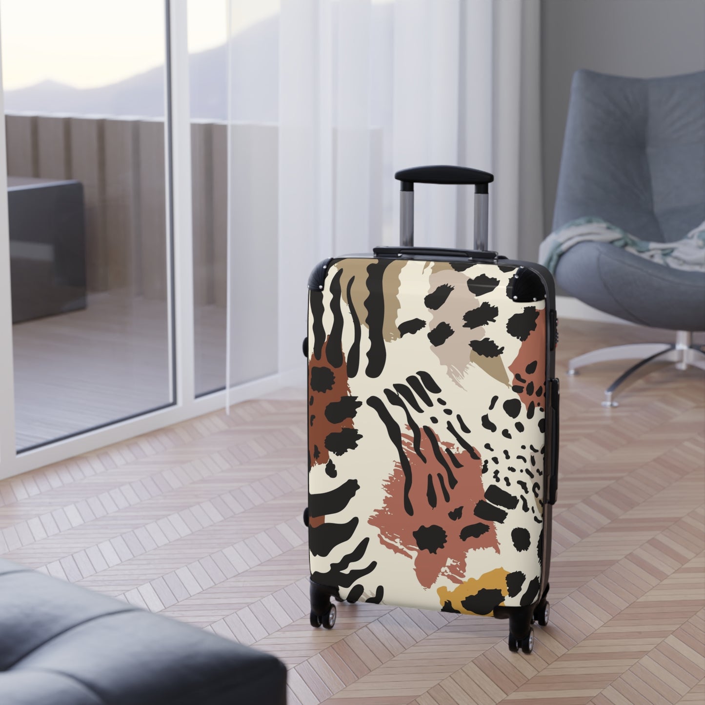 Trendy Animal Print Suitcase - Stylish Travel Luggage for Adventurers