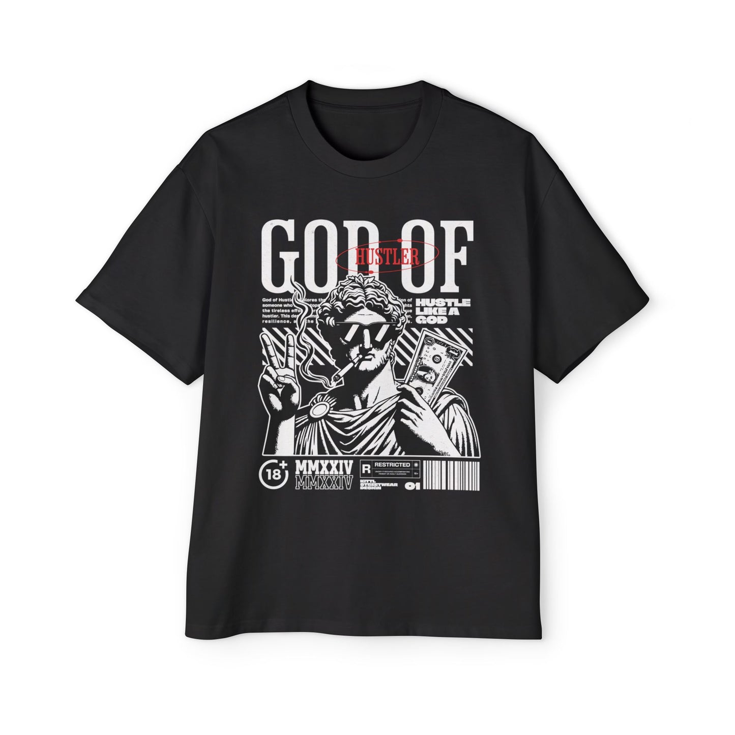 God of Hustle Graphic Men's Heavy Oversized Tee