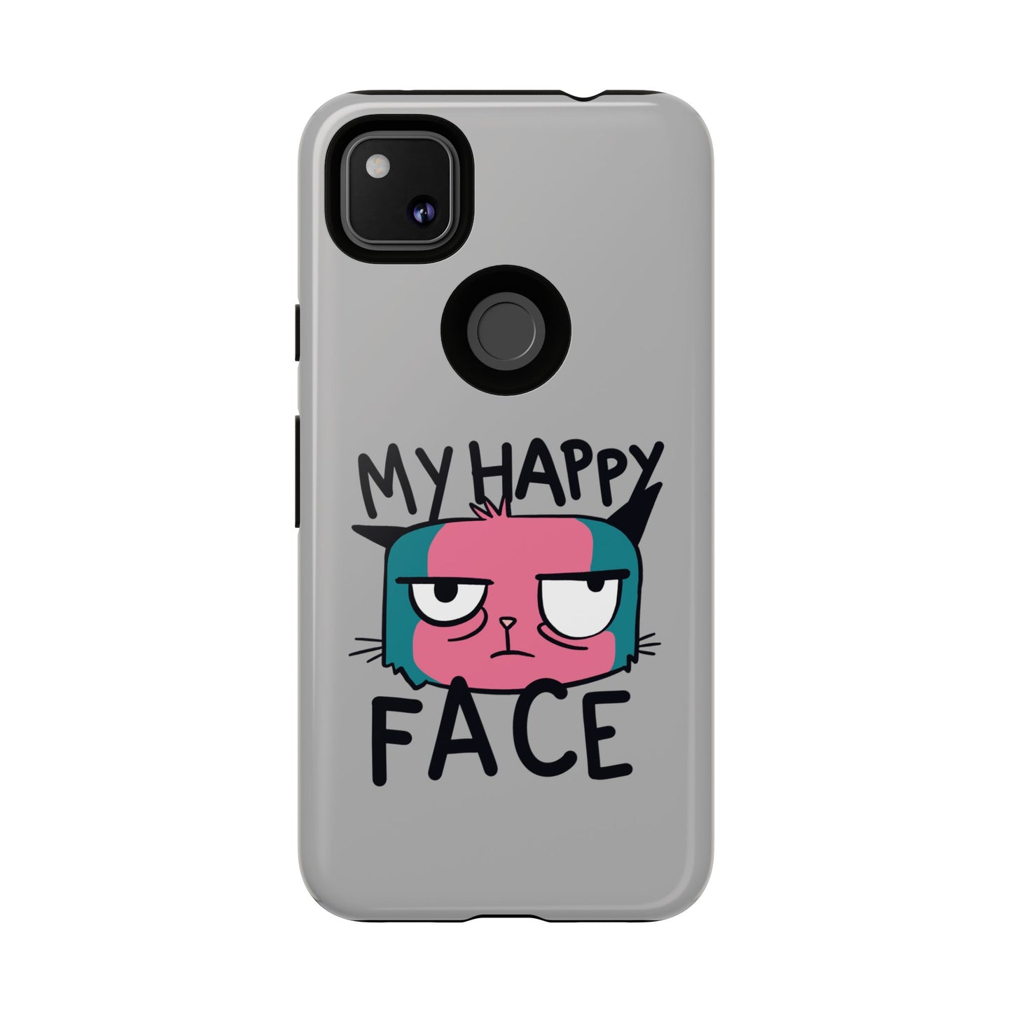 Funny Cat Phone Case - 'My Happy Face' Tough Design