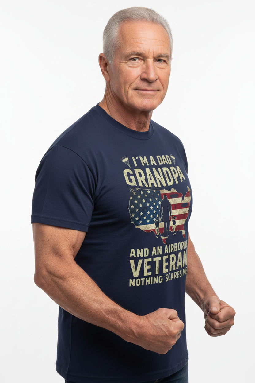 Fearless Legacy: Dad, Grandpa & Airborne Veteran T-Shirt