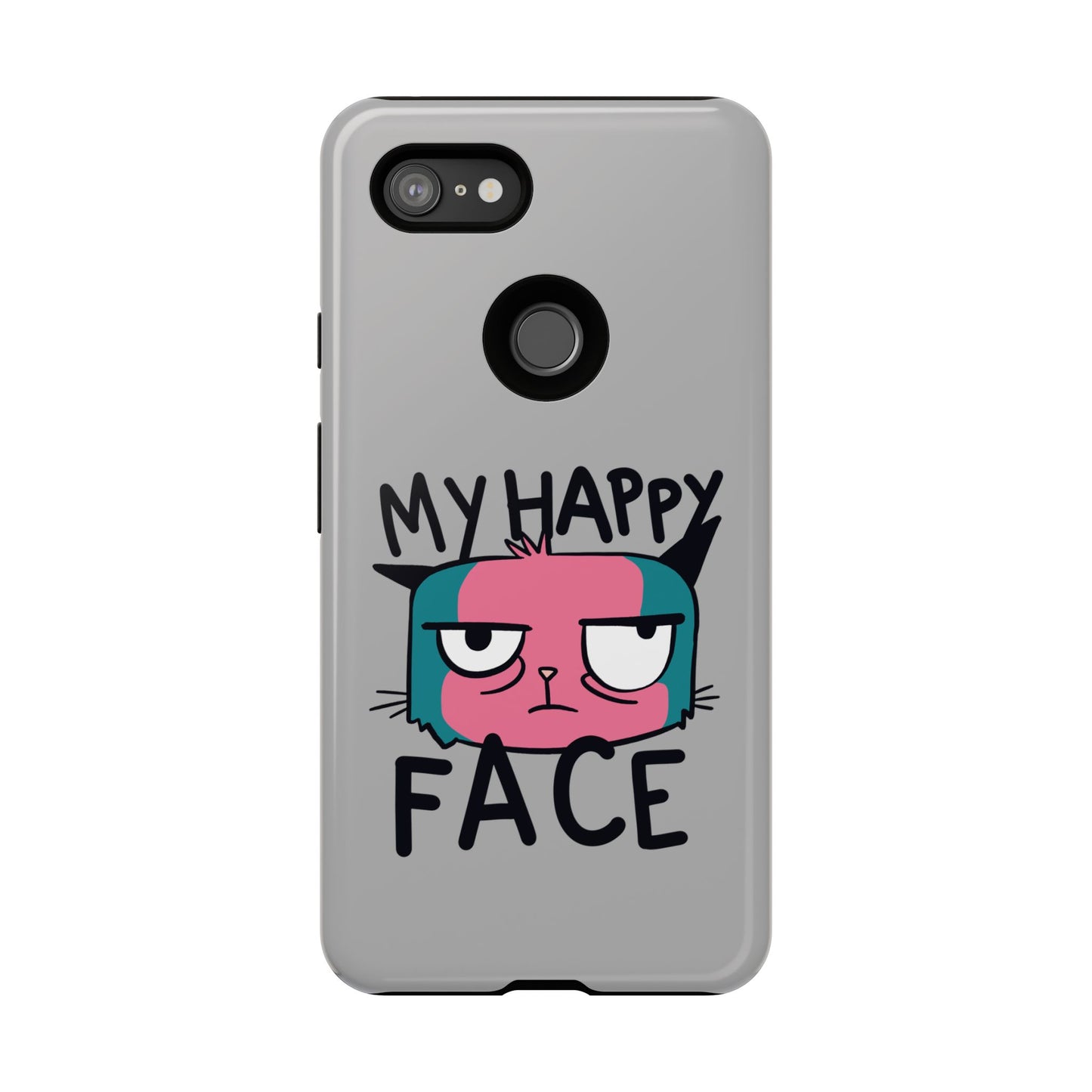 Funny Cat Phone Case - 'My Happy Face' Tough Design
