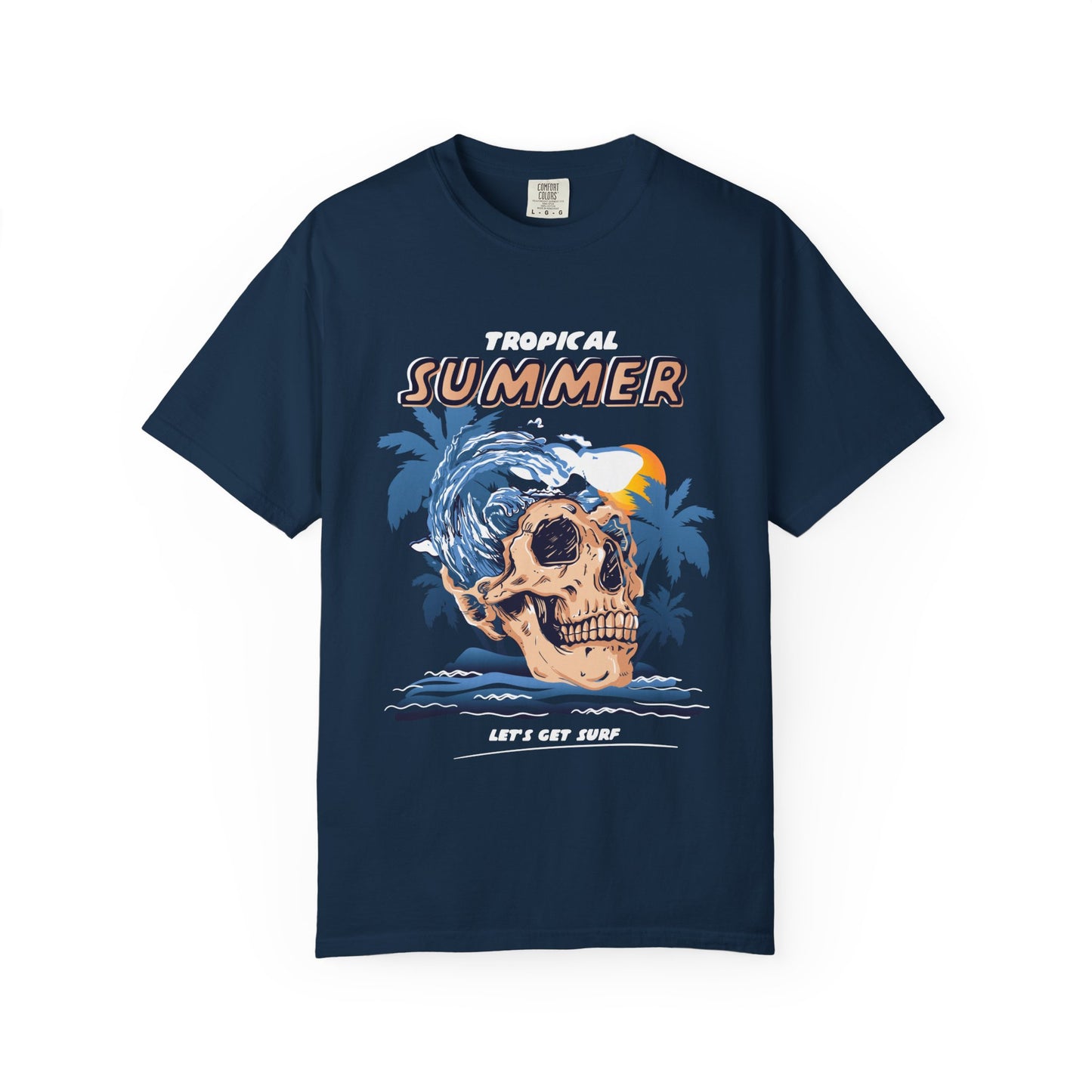 Tropical Summer T-Shirt, Unisex Beach Tee, Skull Graphic Shirt, Vacation Apparel, Summer Celebration Wear, Let’s Get Weird