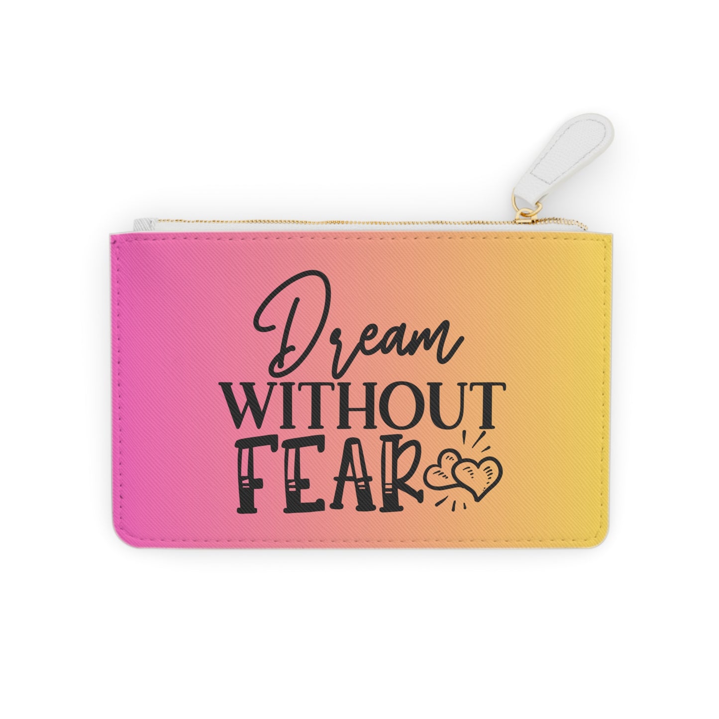 Pink Yellow Mini Clutch Bag with Motivational Quote