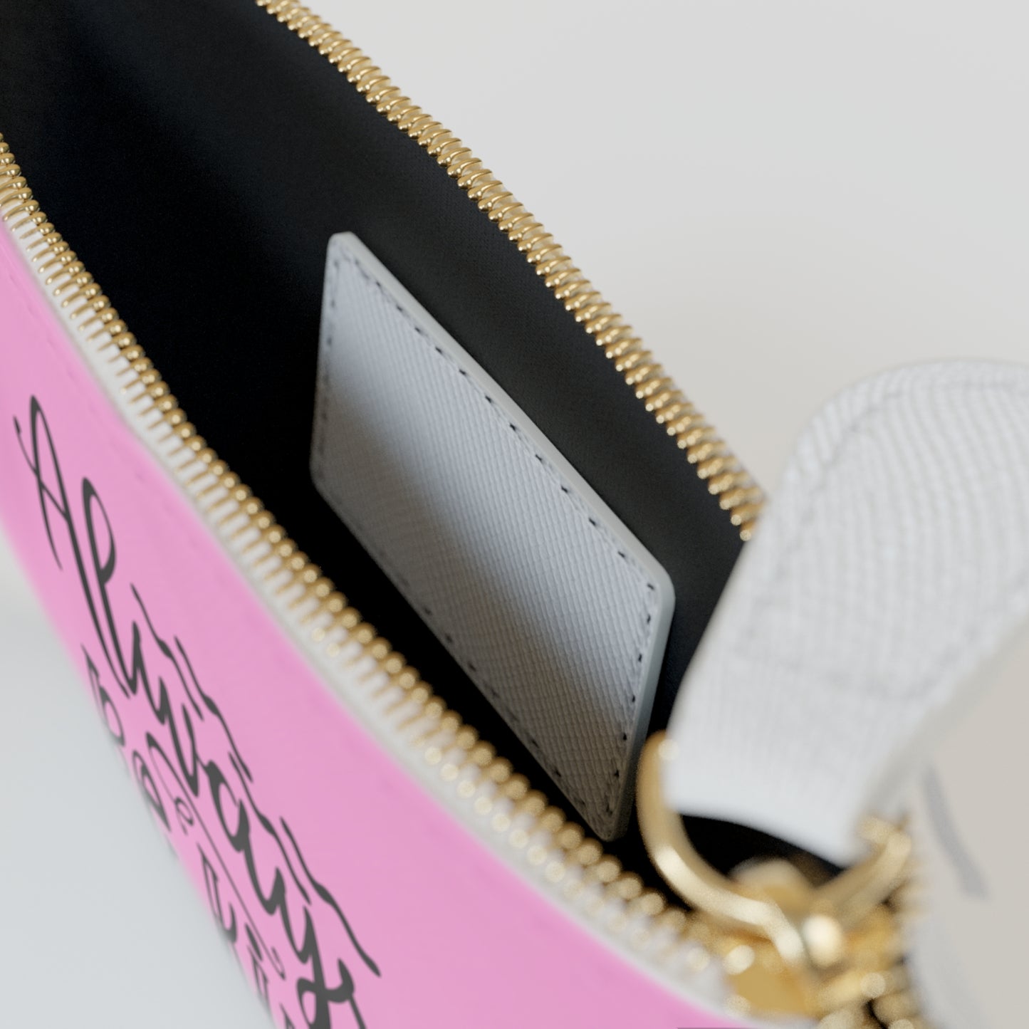 Pink Mini Clutch Bag with Motivational Quotes
