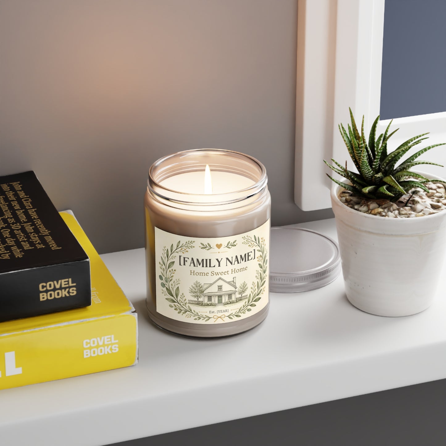 Personalized Home Sweet Home Family Scented Candle – Custom Last Name & Established Year