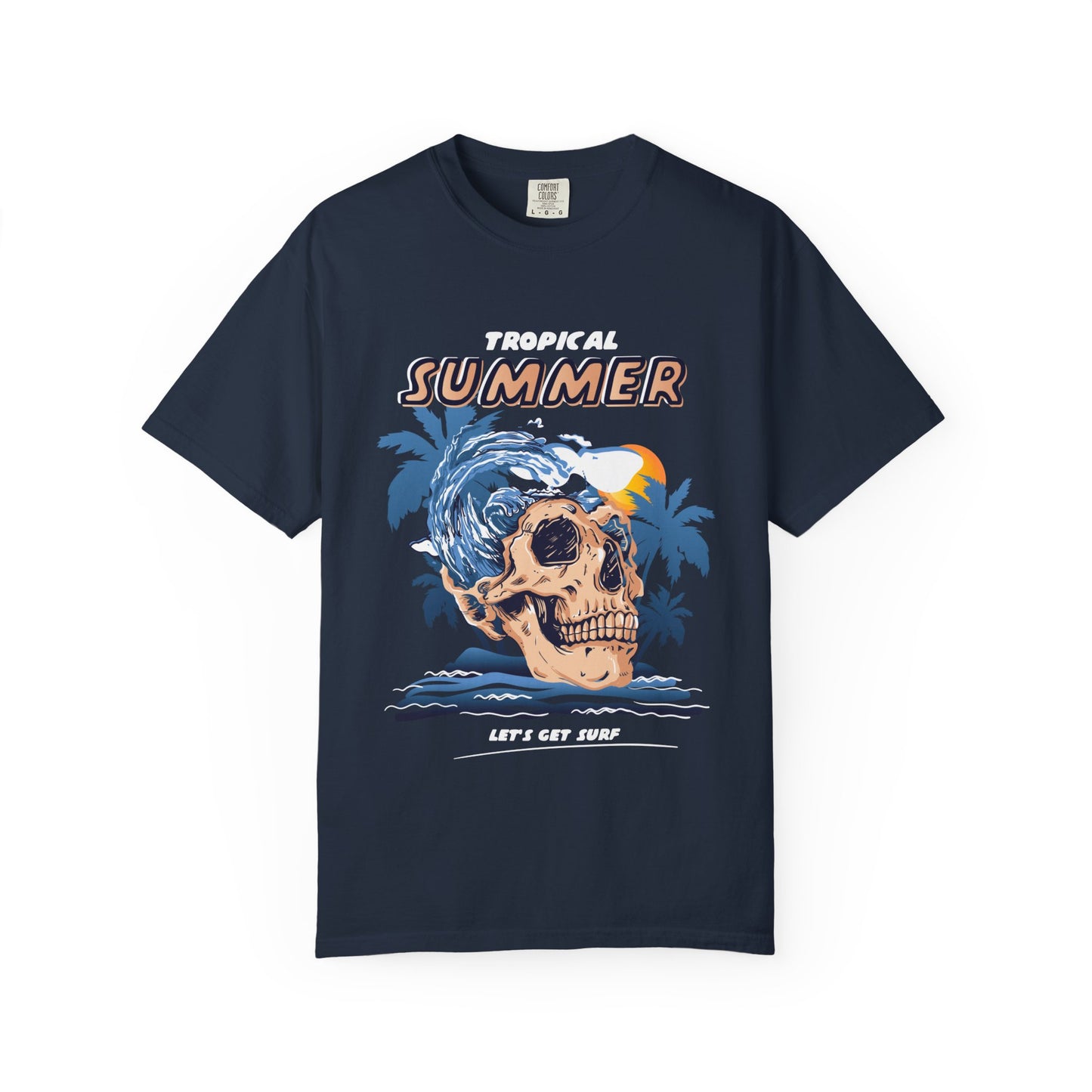 Tropical Summer T-Shirt, Unisex Beach Tee, Skull Graphic Shirt, Vacation Apparel, Summer Celebration Wear, Let’s Get Weird