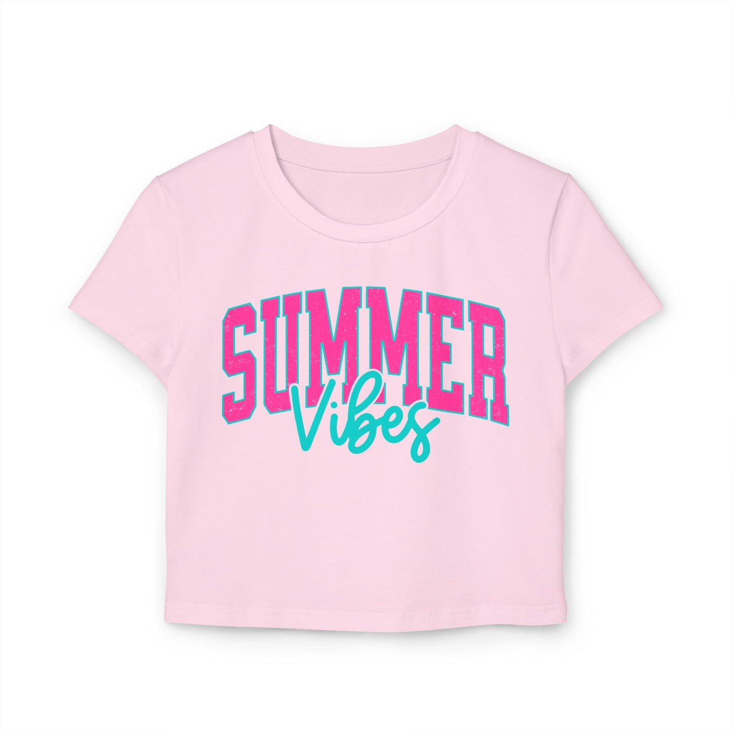Retro Summer Vibes Women's Baby Tee, Casual Crop Top, Summer Fashion, Beach Wear, Gift for Her