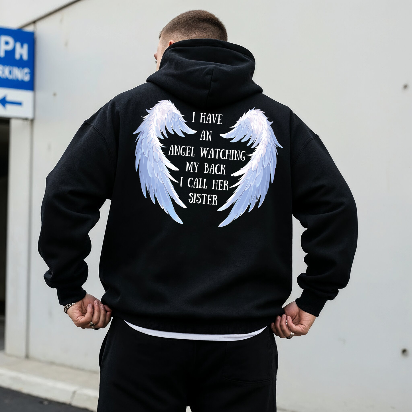 Angel Watching My Back Hoodie (Personalized)