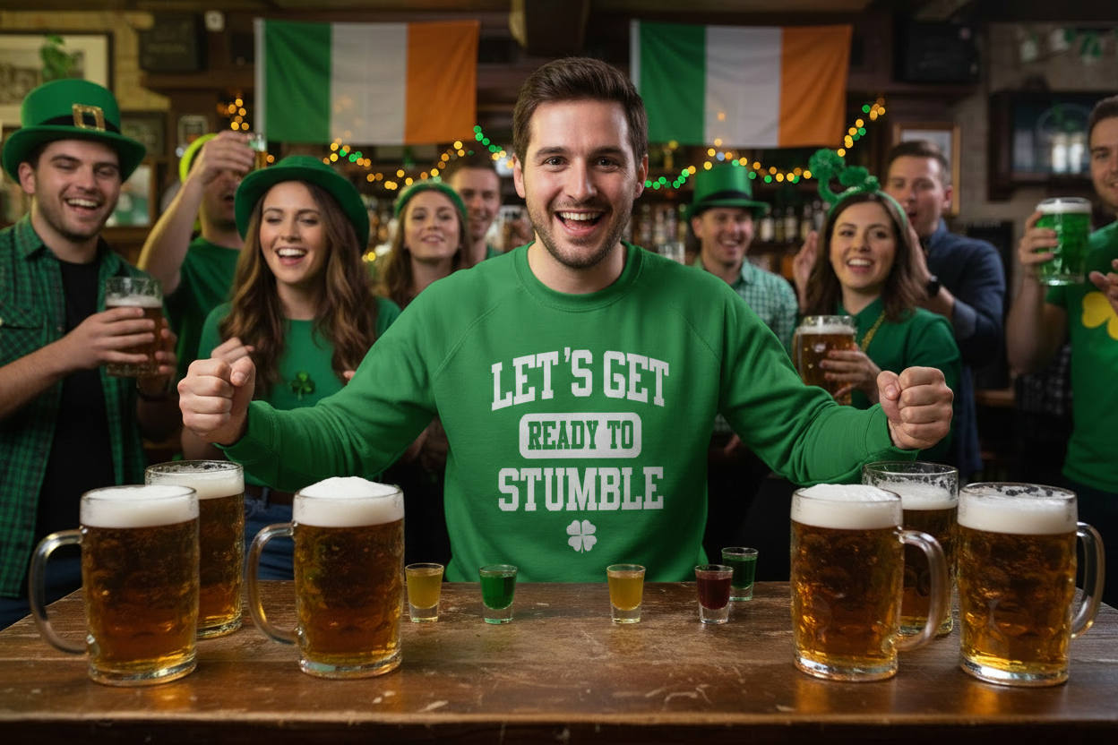 Lets Get Ready To Stumble St. Patricks Day Funny Unisex Sweatshirt