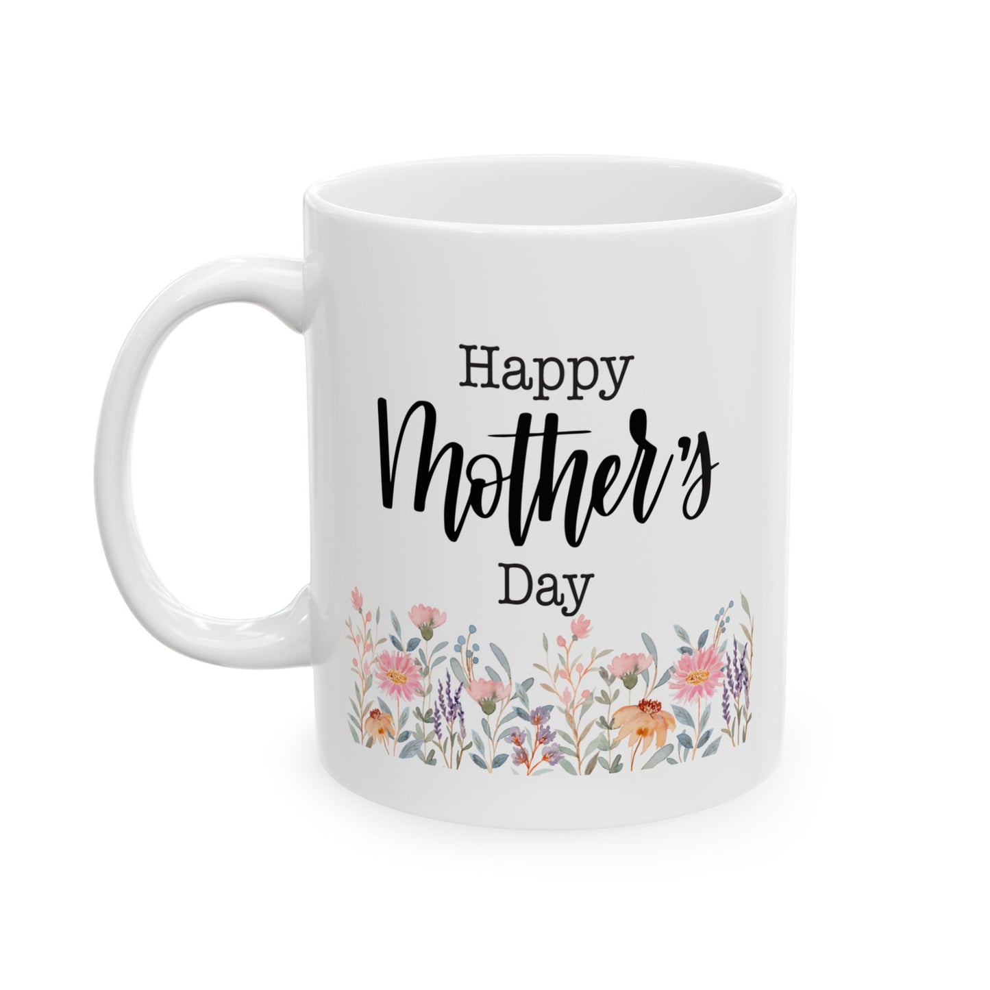 Happy Mother's Day Floral Ceramic 11oz Mug - Perfect Gift for Moms