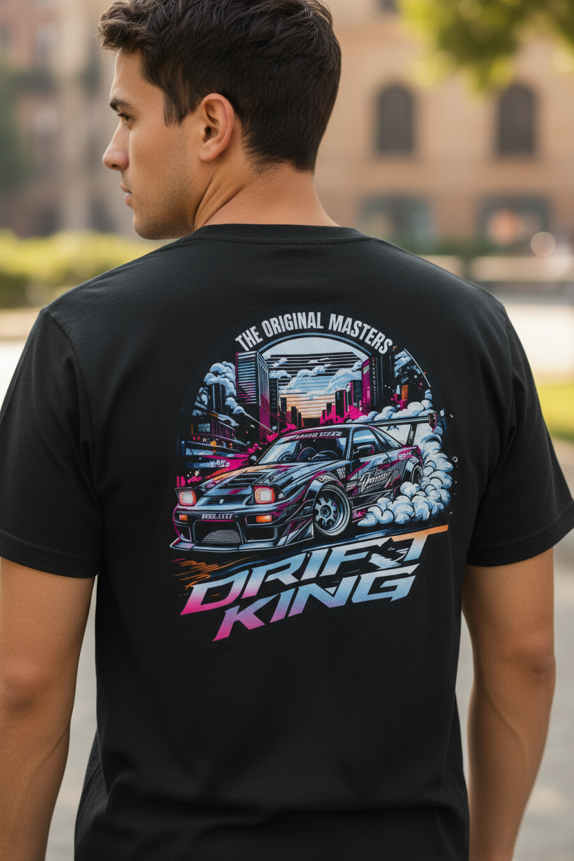 Drift King Racing Tee — Retro Car Streetwear Graphic T-Shirt