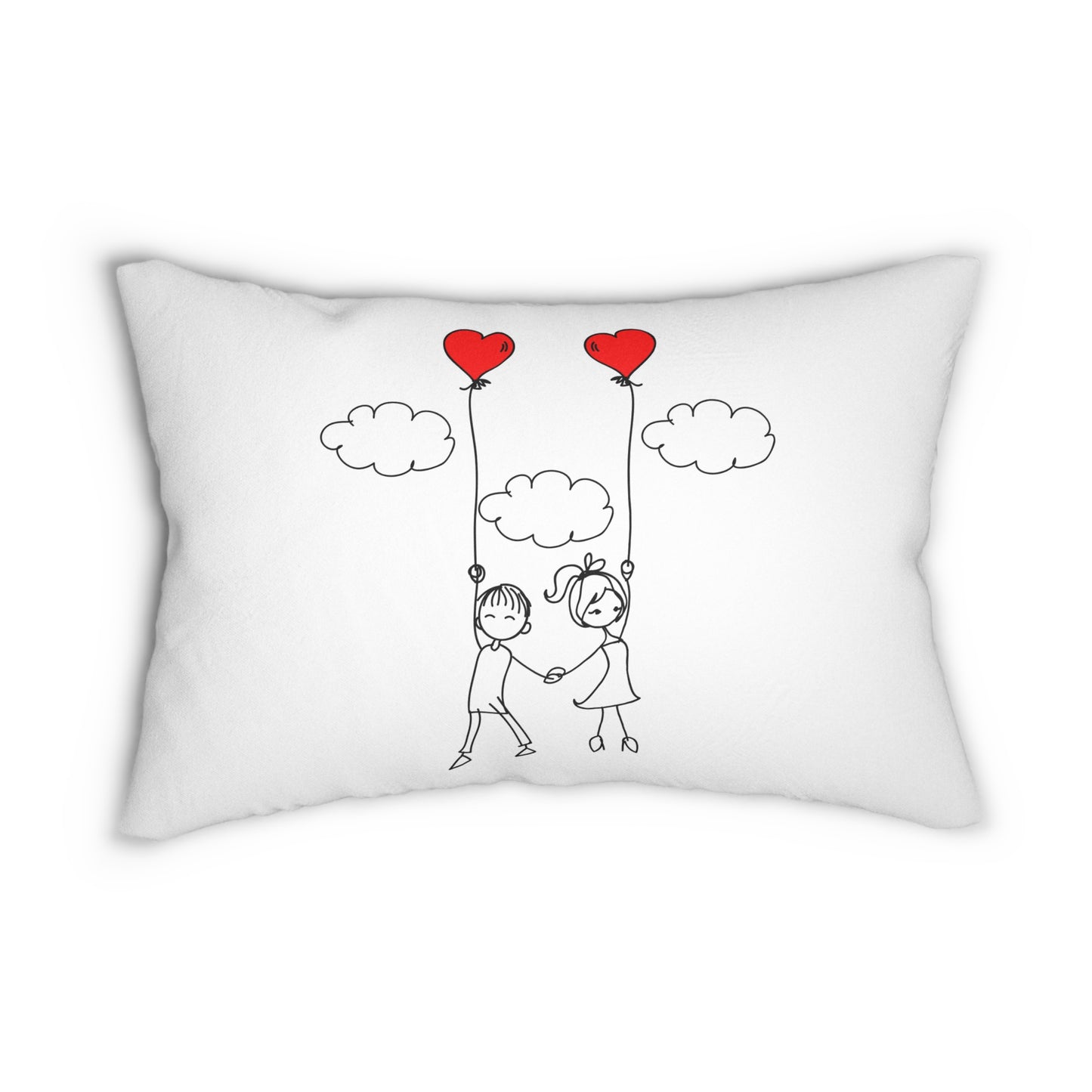 Lovebirds Lumbar Pillow | Cute Couple Design for Cozy Home Decor
