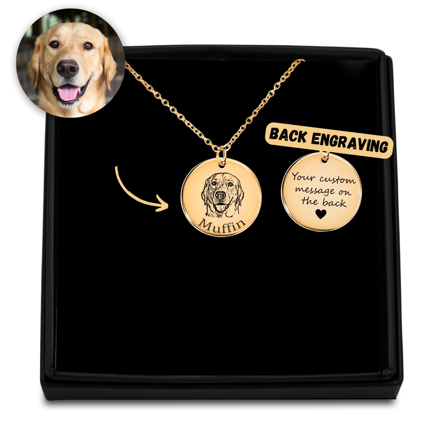 Personalized Dog Portrait Necklace