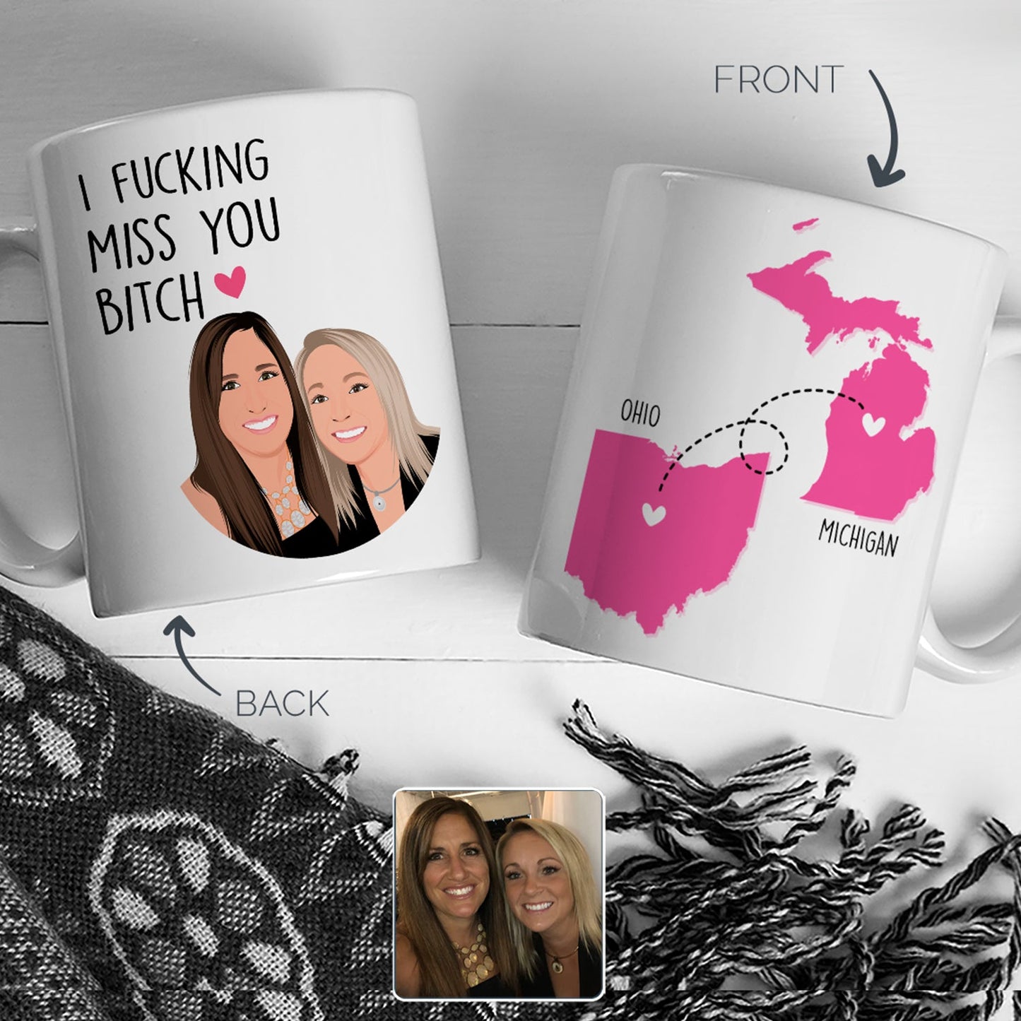 Custom Best Friends Map Mug