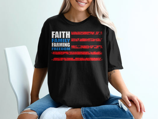 Faith Family Farming Freedom Graphic T-Shirt product