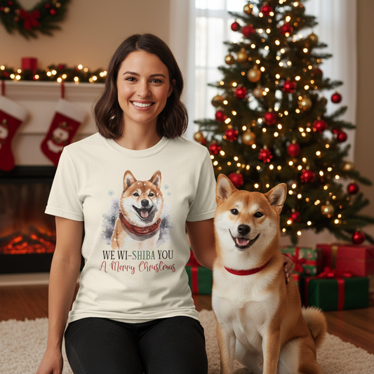 We Wi-Shiba You A Merry Christmas Holiday T-shirt
