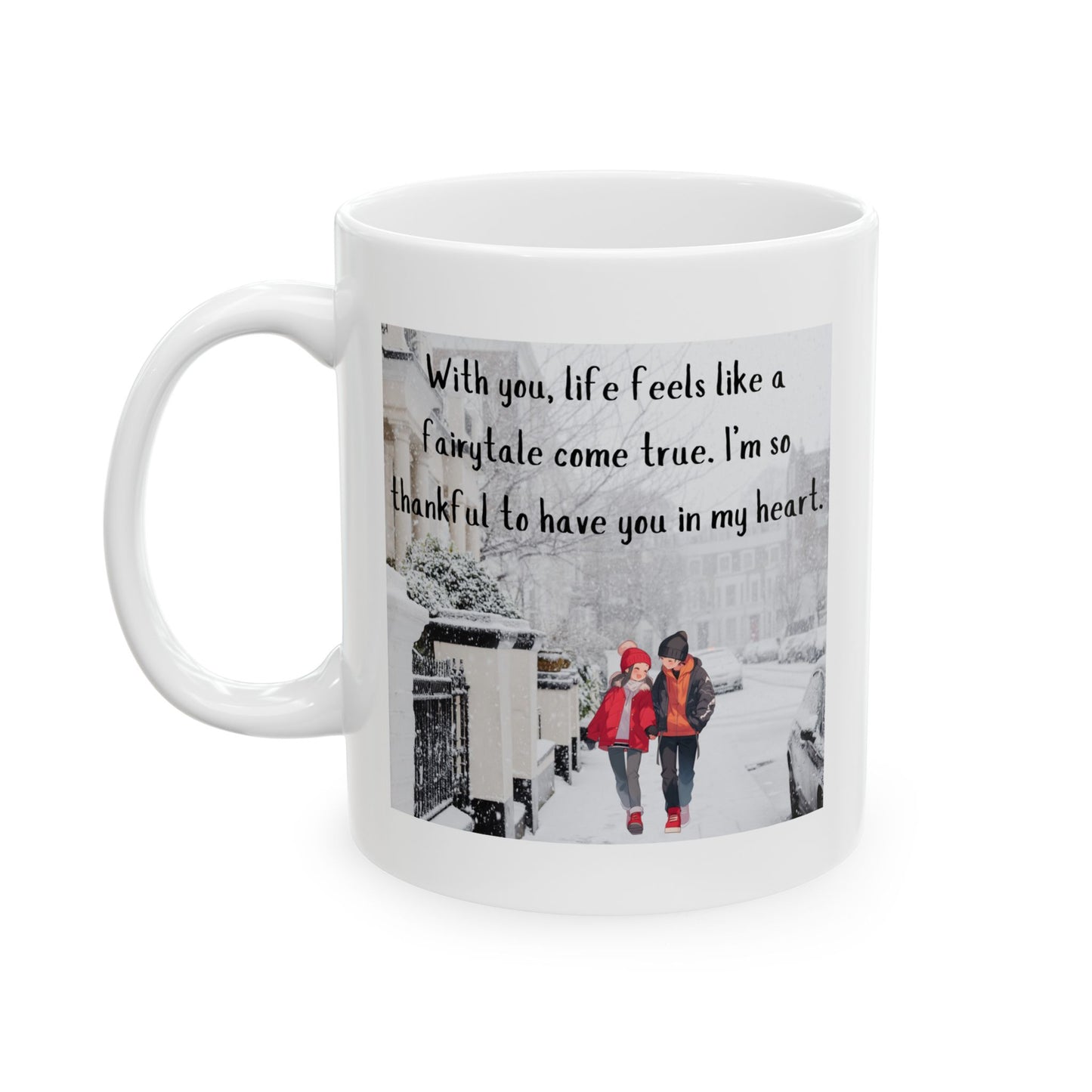 Winter Fairytale - Hand in Hand Forever Ceramic 11oz Mug