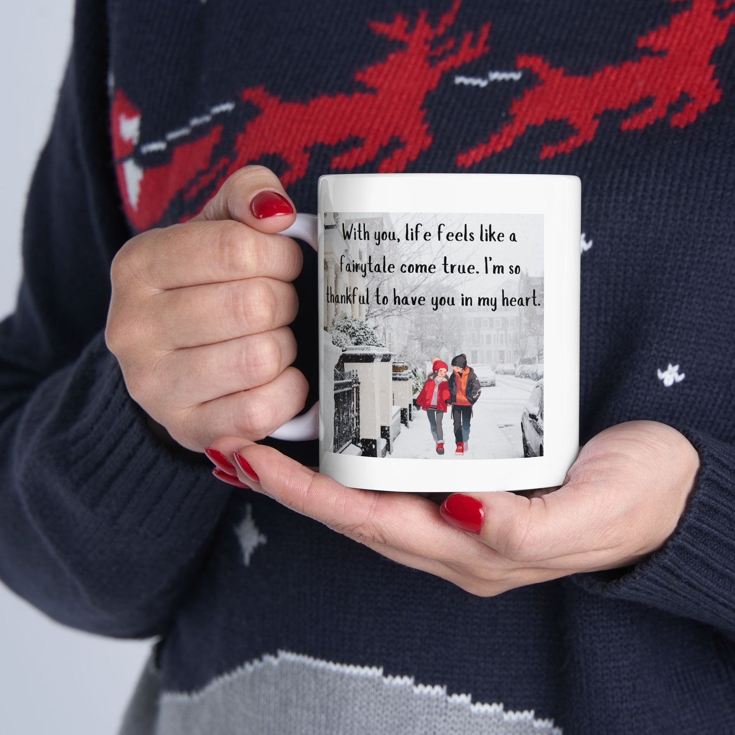 Winter Fairytale - Hand in Hand Forever Ceramic 11oz Mug