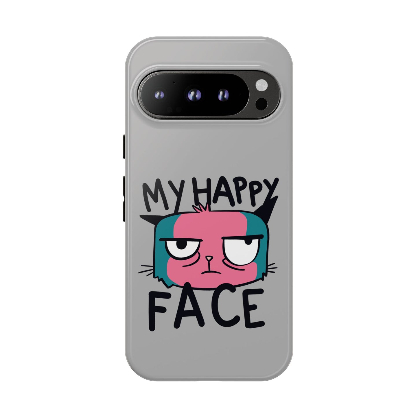 Funny Cat Phone Case - 'My Happy Face' Tough Design