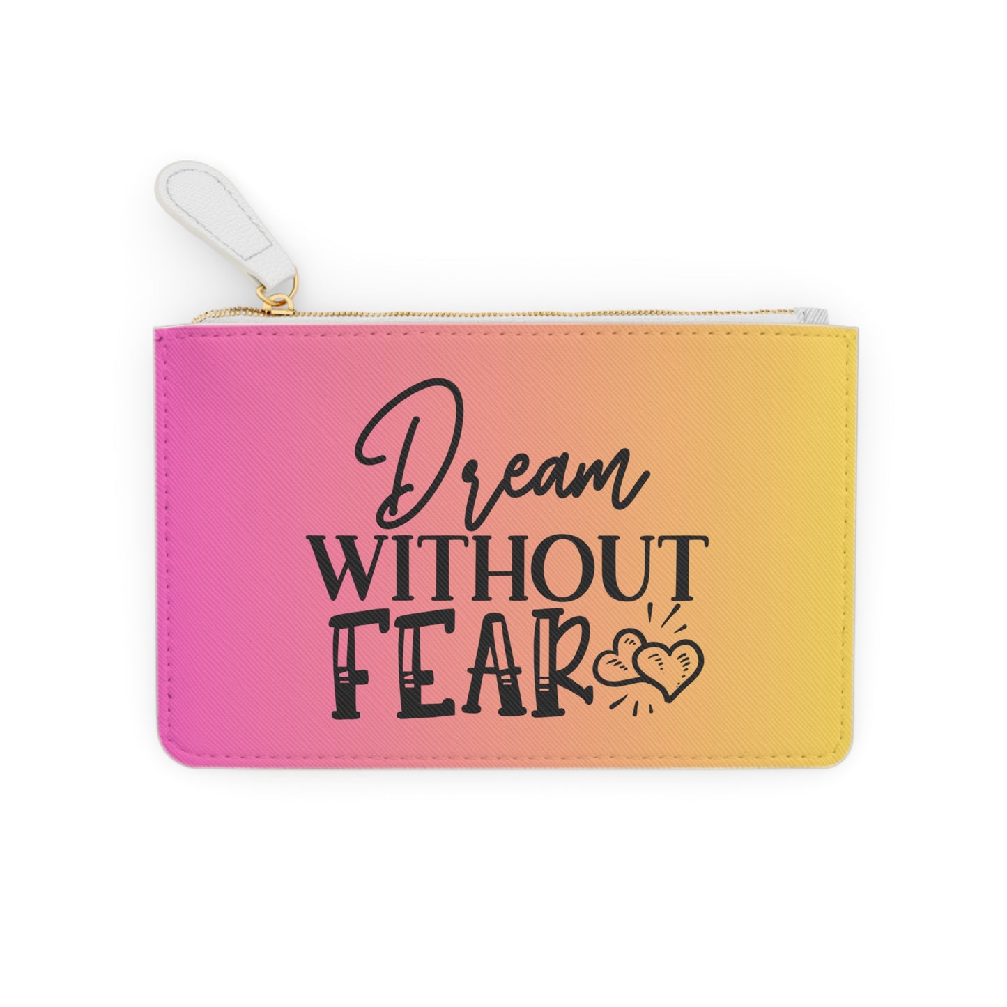 Pink Yellow Mini Clutch Bag with Motivational Quote