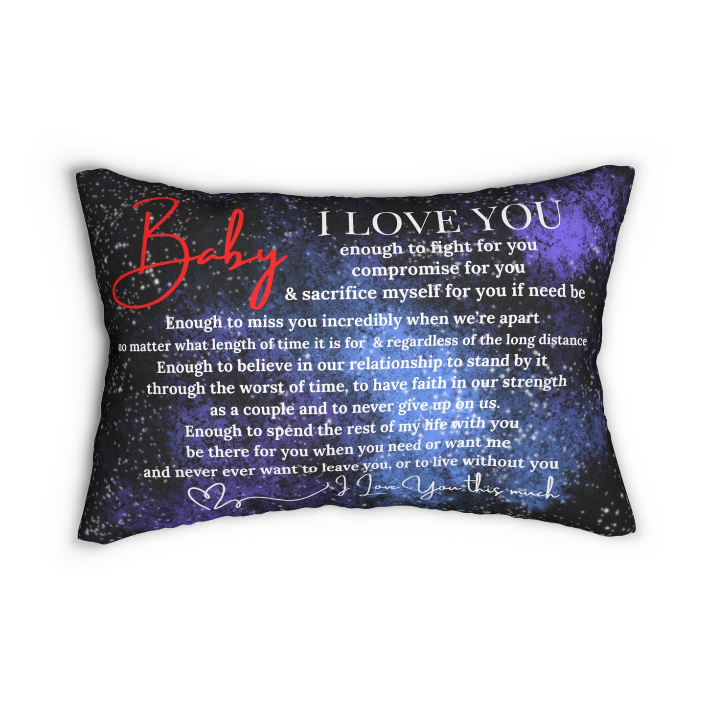 Romantic Galaxy Lumbar Pillow - I Love You