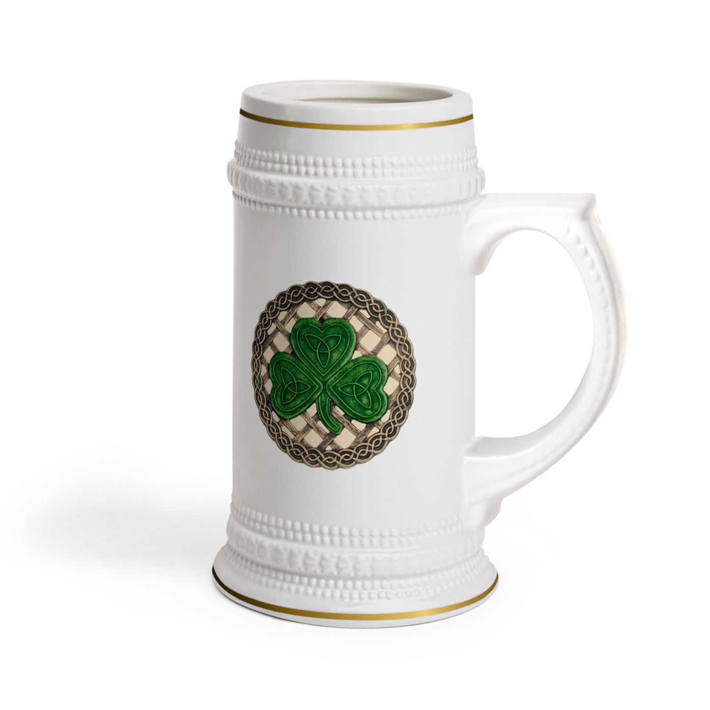 St. Patrick's Day Beer Stein Mug - Celtic Knot Design