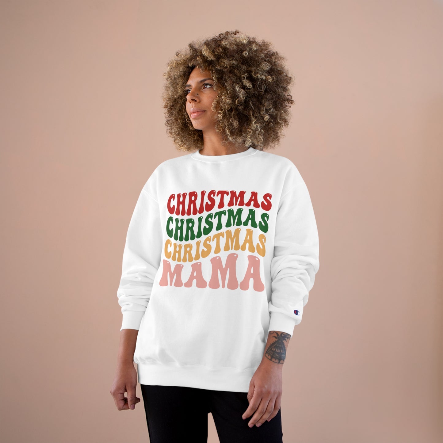 Retro Christmas Mama Champion Sweatshirt