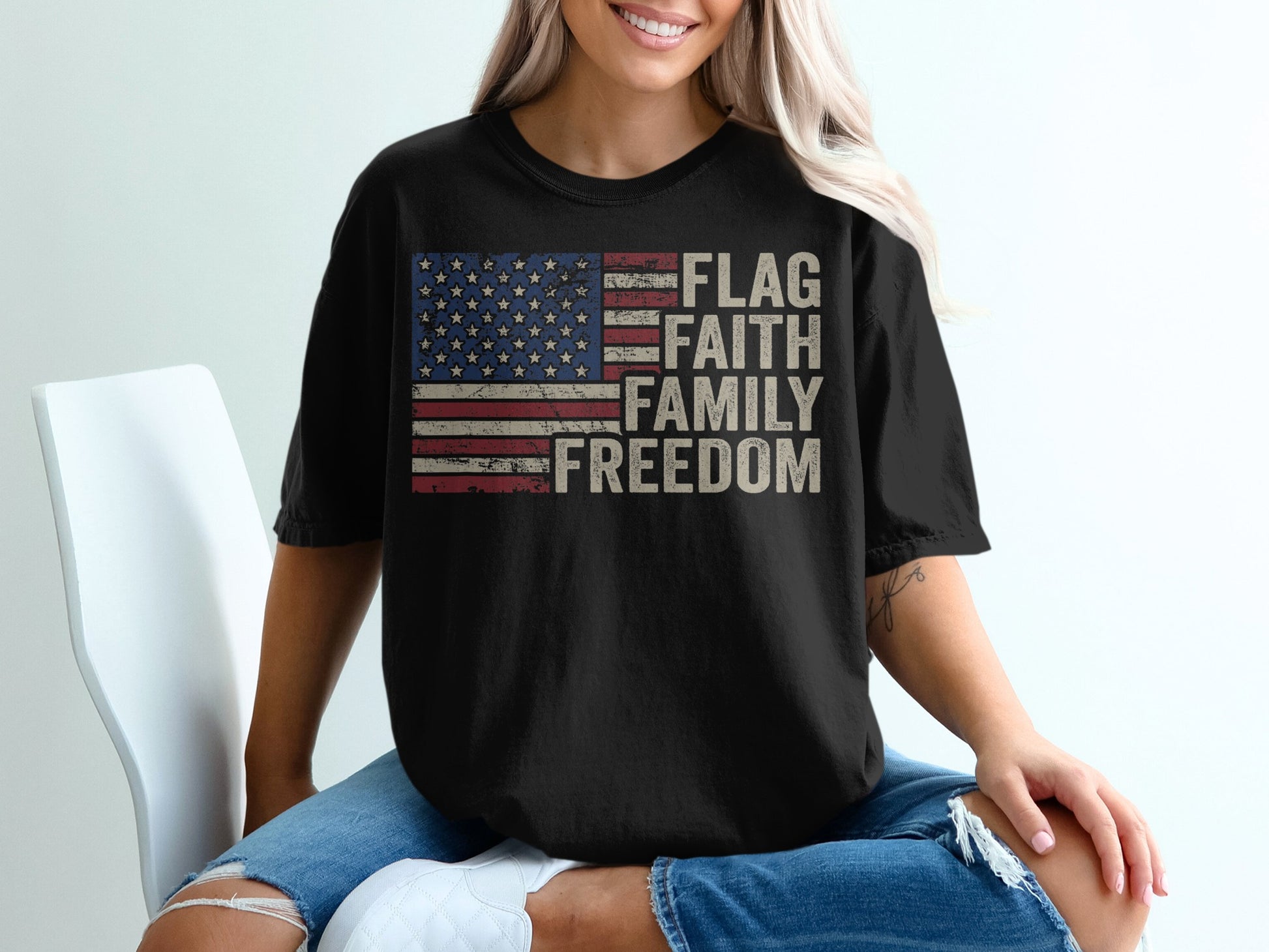 Flag Faith Family Freedom Graphic T-Shirt product