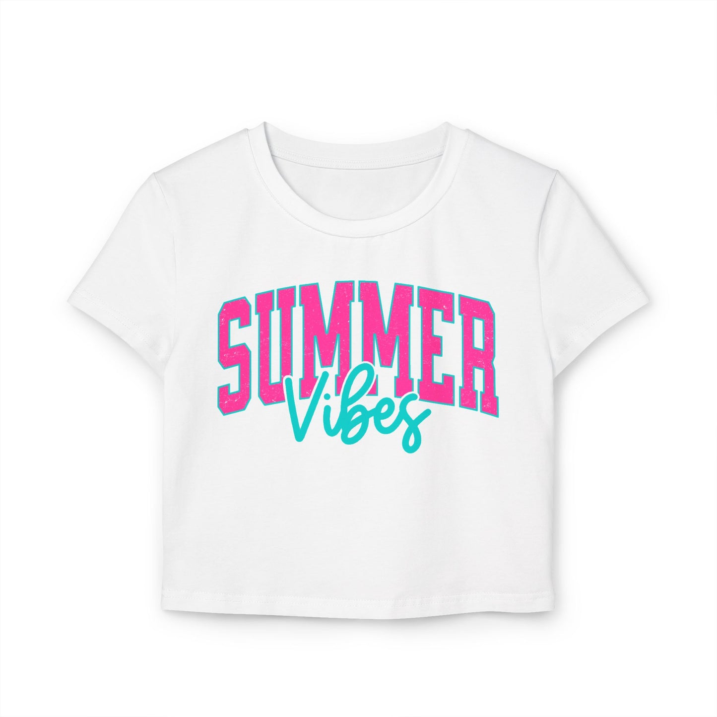 Retro Summer Vibes Women's Baby Tee, Casual Crop Top, Summer Fashion, Beach Wear, Gift for Her