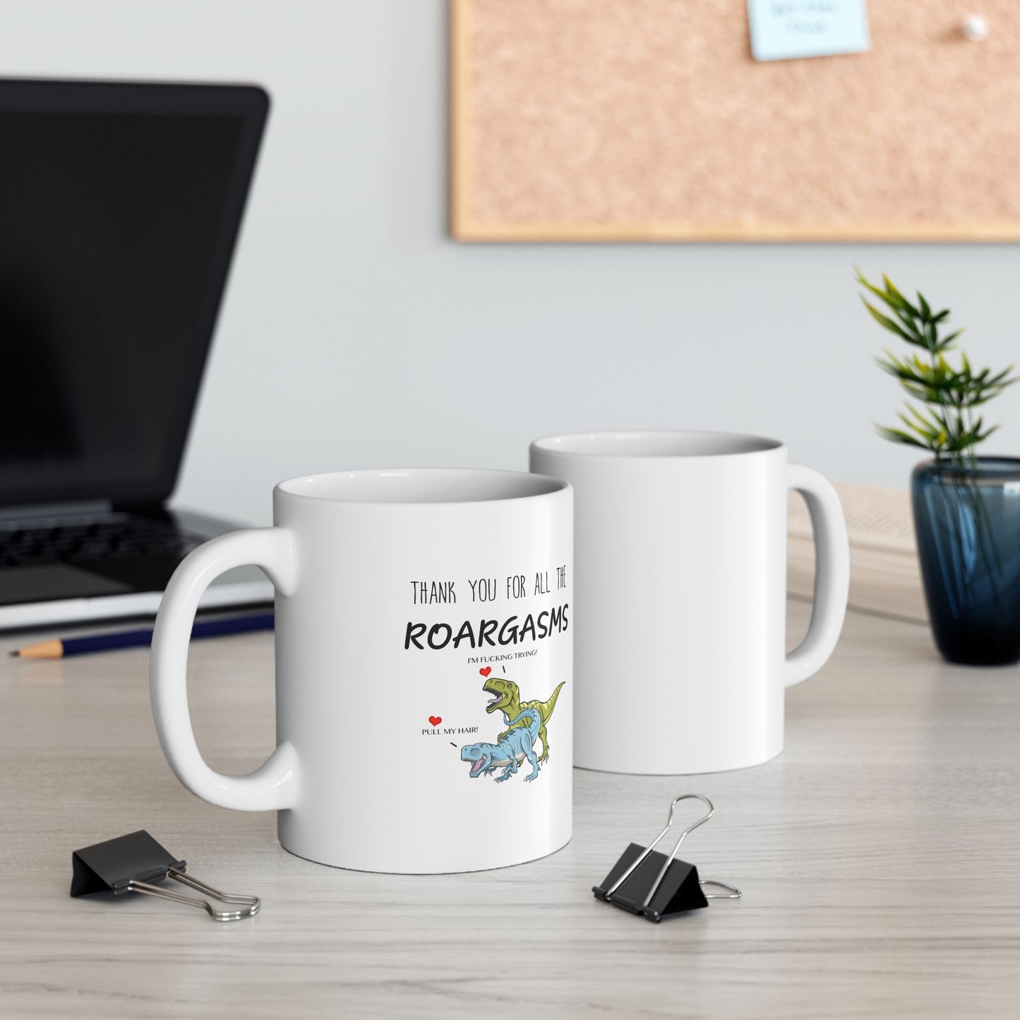 Roaring with Love Funny Valentines Day 11oz Ceramic Mug