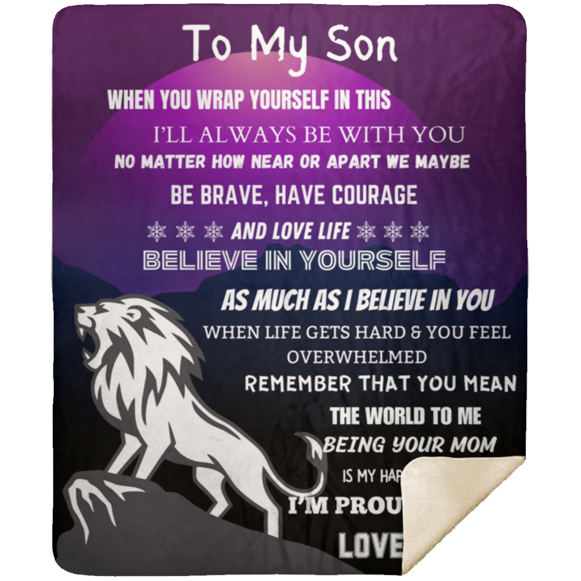 To My Son Be Brave Have Courage and Love LifePremium Sherpa Blanket 50x60