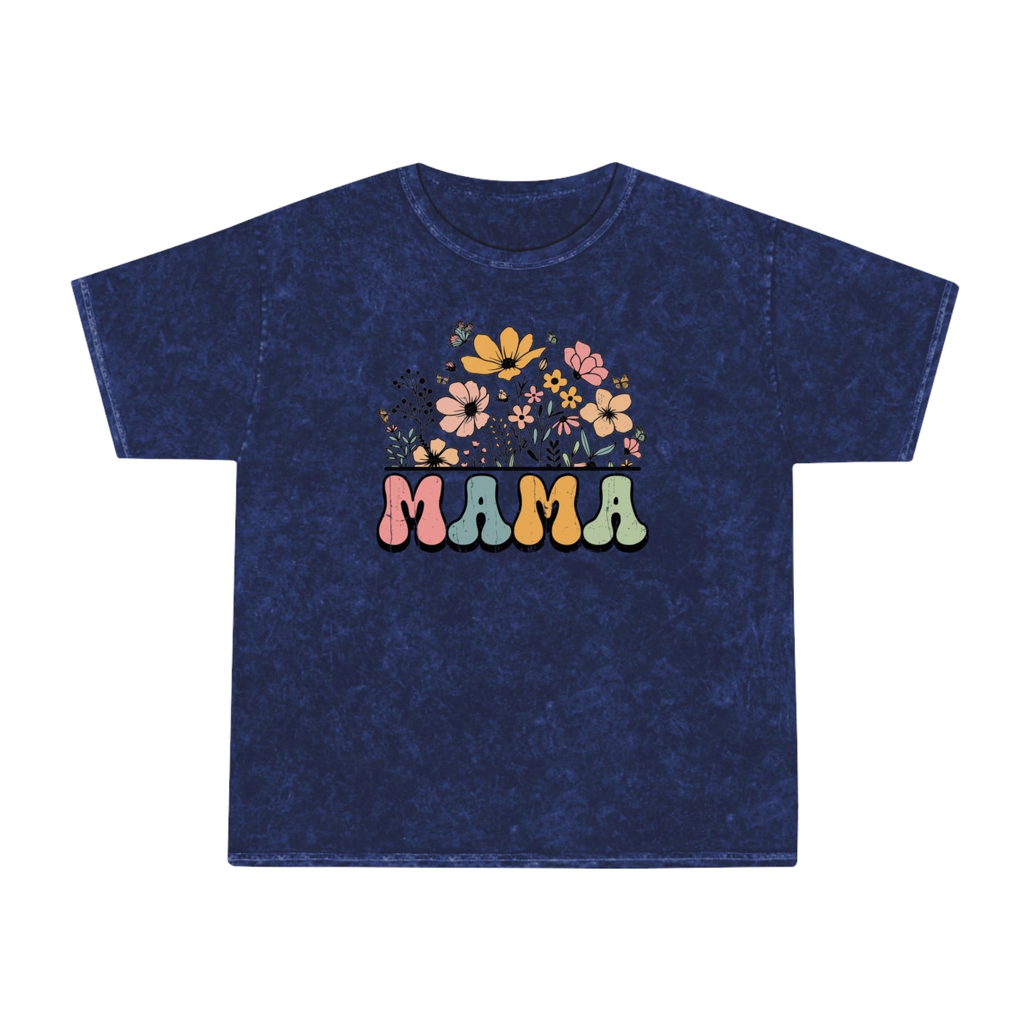 Floral Mama Mineral Wash T-Shirt - Perfect Gift for Moms