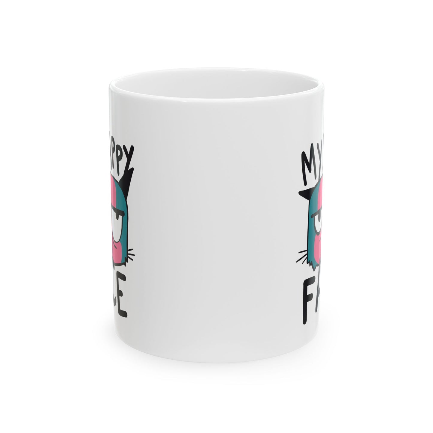 Funny Ceramic Mug - 'My Happy Face' - 11oz & 15oz