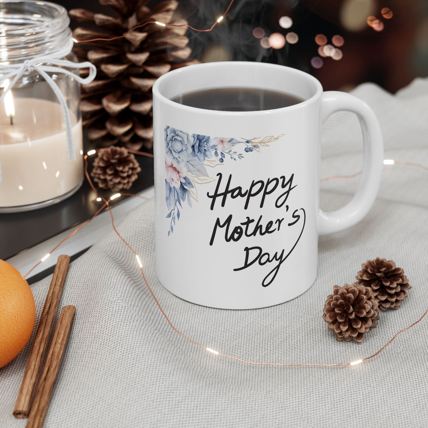 Floral Happy Mother's Day Ceramic Mug - 11oz