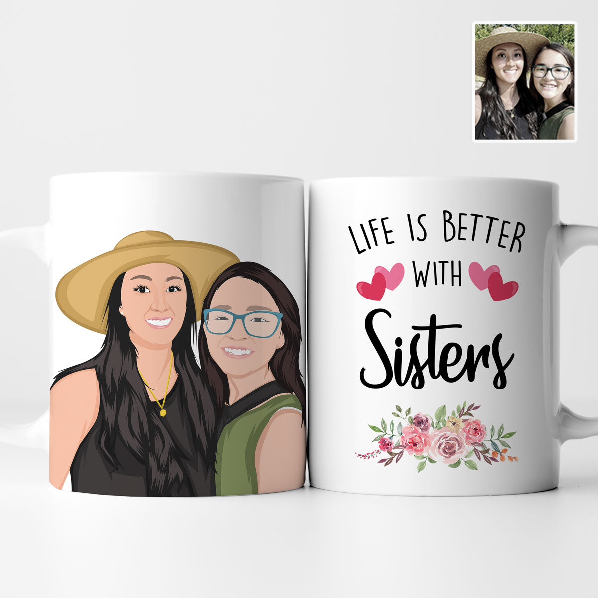 Personalized Mug Life is Better with Sisters