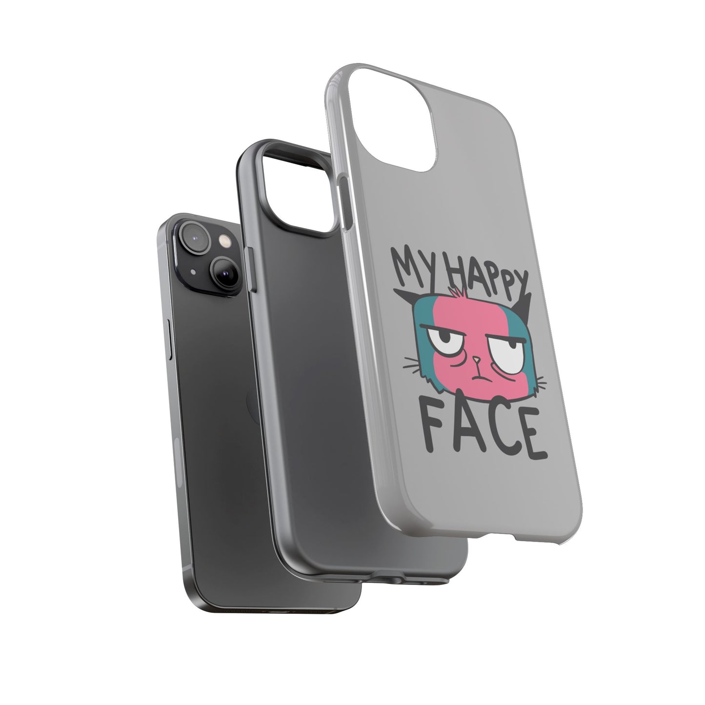 Funny Cat Phone Case - 'My Happy Face' Tough Design
