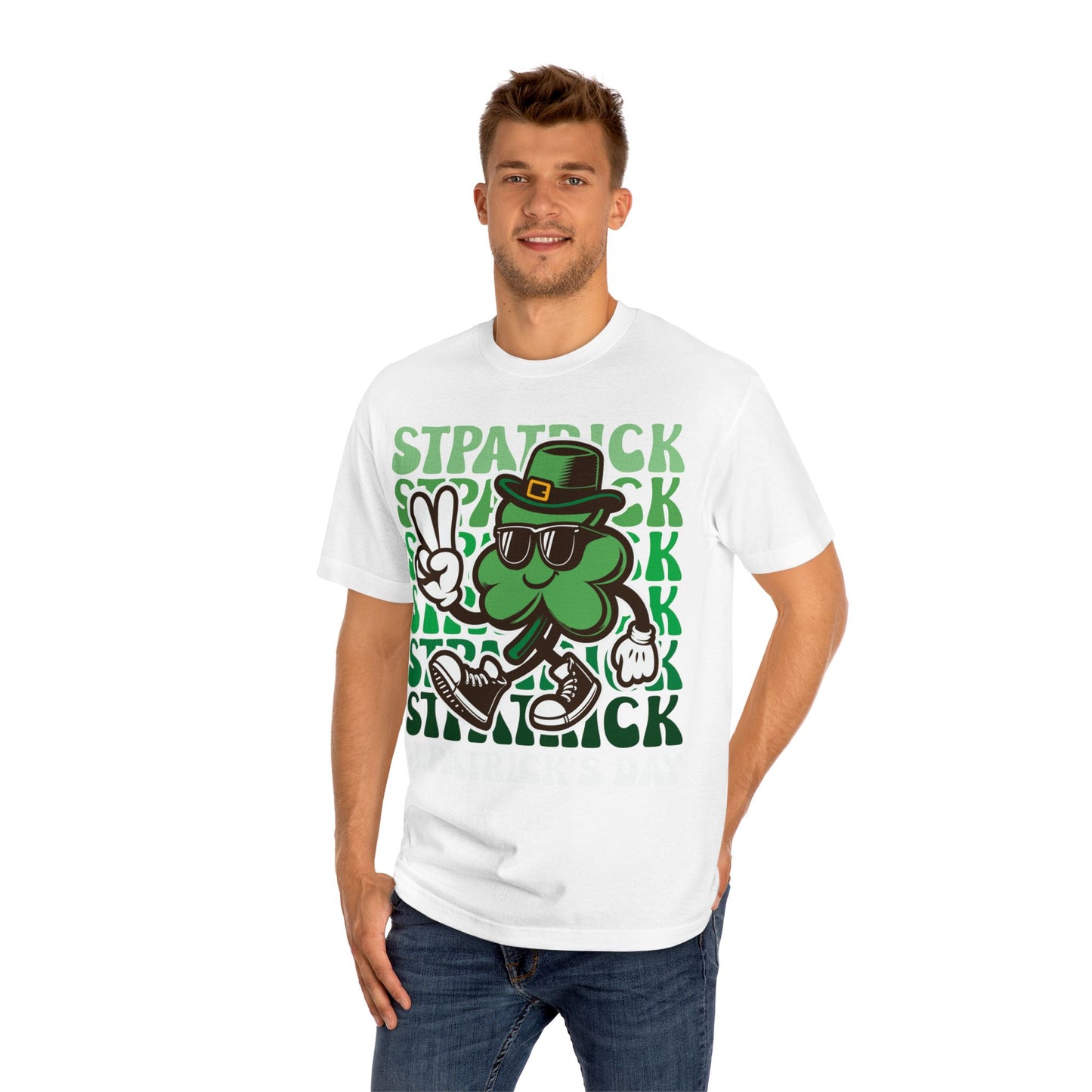 St. Patrick's Day Unisex Classic Tee - Fun Lucky Clover Graphic T-Shirt