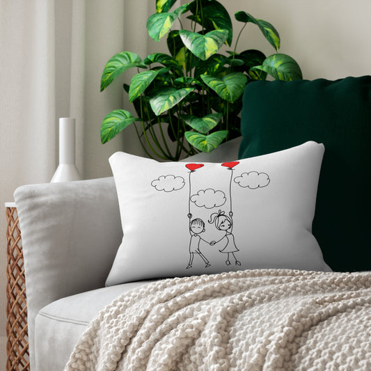 Lovebirds Lumbar Pillow | Cute Couple Design for Cozy Home Decor