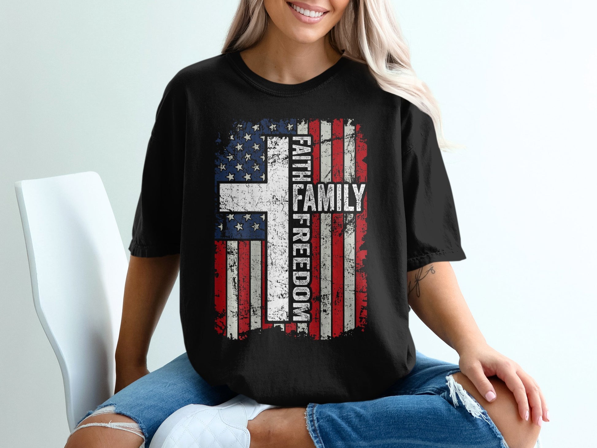 Faith Family Freedom American Flag Shirt product type