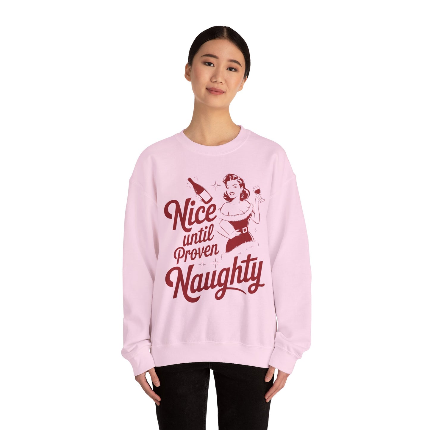 Nice Until Proven Naughty Unisex Heavy Blend™ Crewneck Sweatshirt
