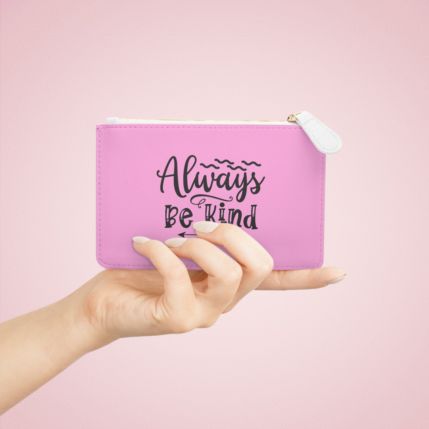Pink Mini Clutch Bag with Motivational Quotes
