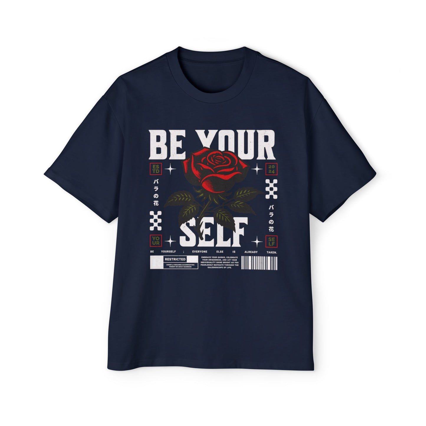 Men's Streetwear Tee - Be Your Self, Casual Oversized Shirt Dark Edition, Trendy Graphic Top, Gift for Men, Summer Fashion Statement