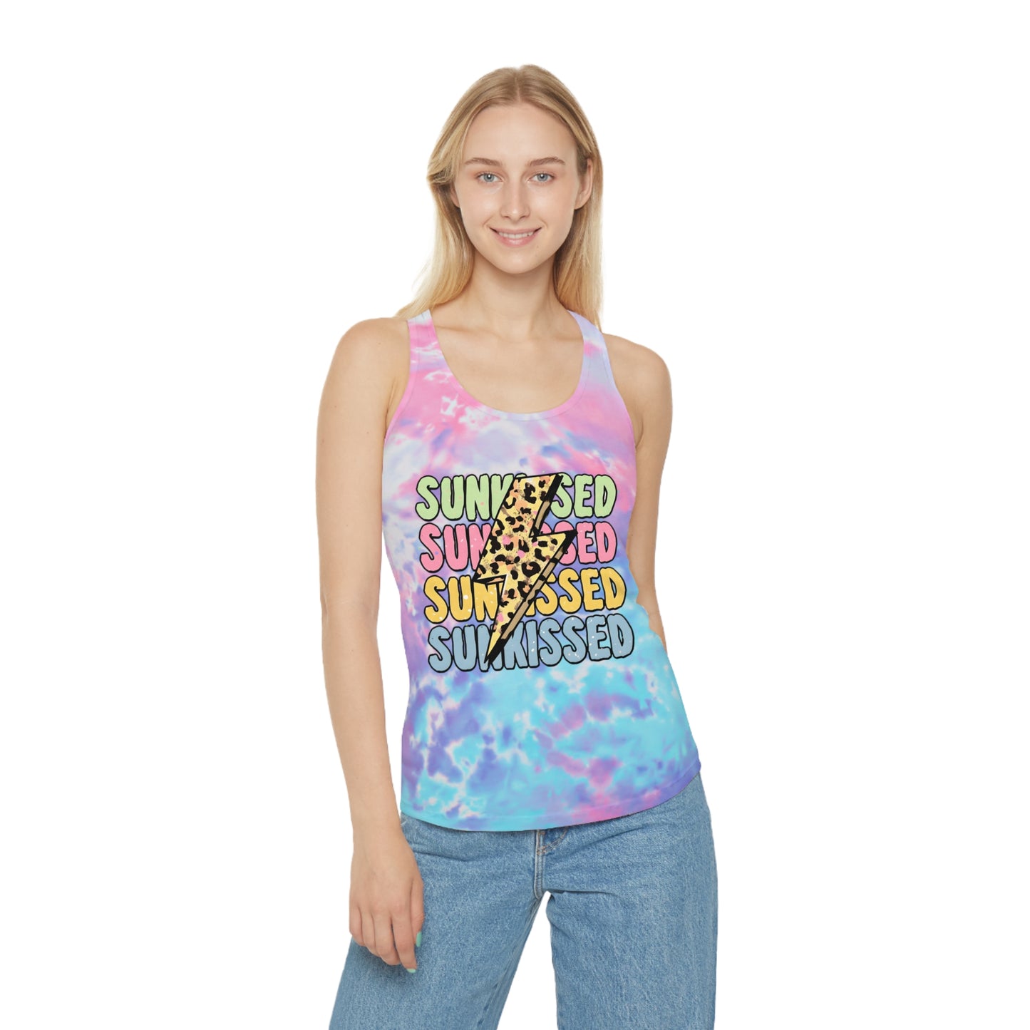 Sunkissed Tie Dye Racerback Tank Top, Summer Wear, Beach Wear